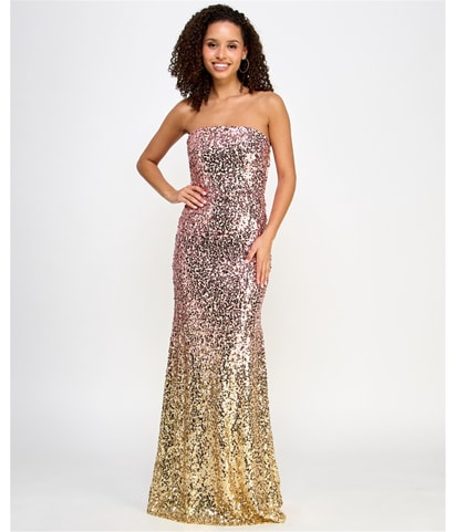 Rosegold Ombre Strapless Dress