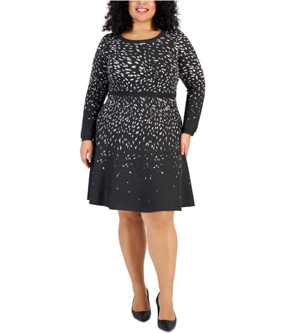 Knit Pattern Sweater Dress