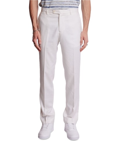 Downing Linen-Blend Straight Leg Slim Dress Pants