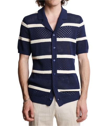 Striped Crochet Cardigan Sweater