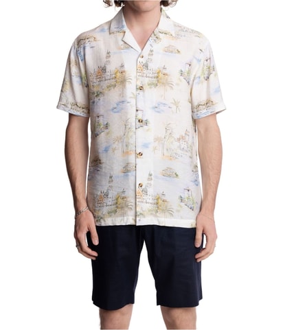 Scenic Print Button Up Shirt