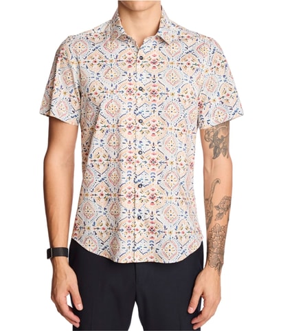 Printed Mosaic Button Up Shirt