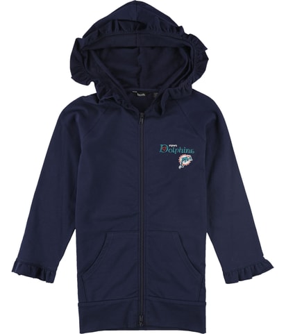 Miami Dolphins Ruffled Hoodie Sweatshirt