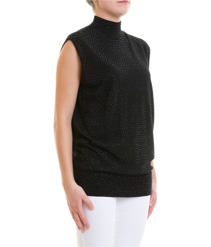 Studded Knit Tunic Blouse