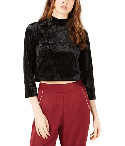 Mock Neck Crop Top Blouse