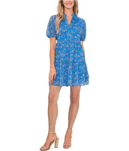 Floral Party Tiered Mini Baby Doll Dress