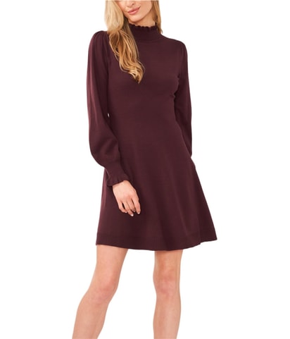 Ruffle neck Sweater Dress