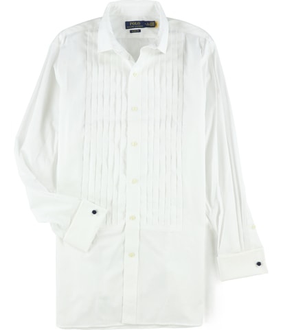 Pleated French Cuff Button Down Dress Shirt