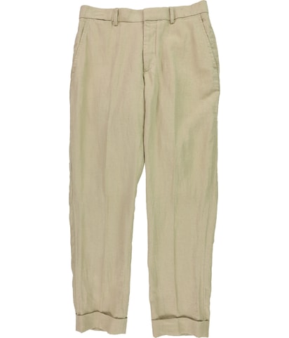 Linen Straight Leg Slacks Dress Pants