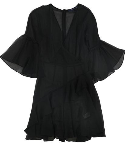 Semi Sheer Faux Wrap Dress