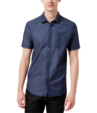 Top-Stitched Button Up Shirt