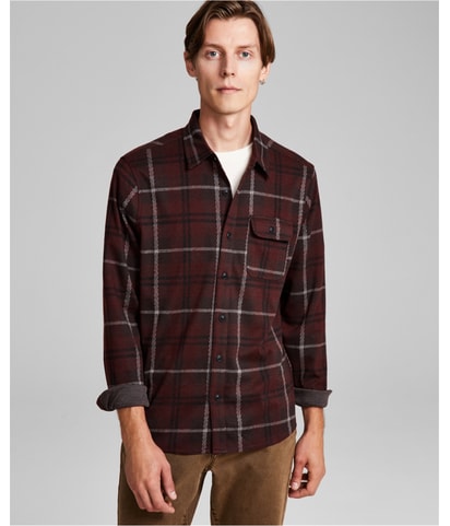 Regular Fit Plaid Button Up Shirt