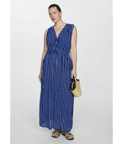 Bow Detail Stripe Print Sundress