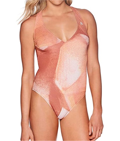 Graffiti Plunge One Piece Halter Top Swimsuit