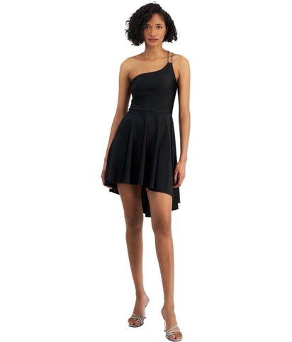 Sparkly One Shoulder High-Low Dress