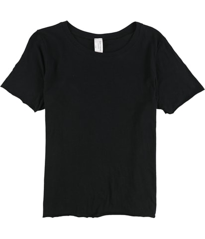 Solid Raw Hemline Basic T-Shirt