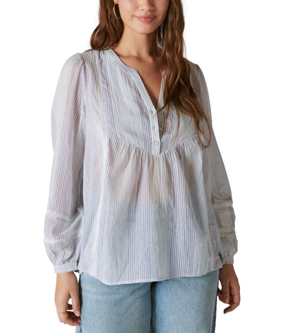 Smocked Button Up Shirt