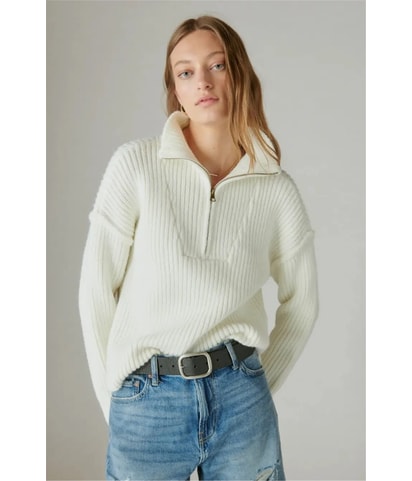 Half Zip Knit Pullover Sweater