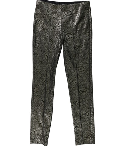 Metallic Paisley Straight Leg Casual Pants