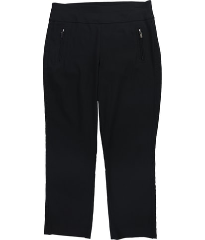 Solid Pull On Tapered Cropped Capri Casual Pants