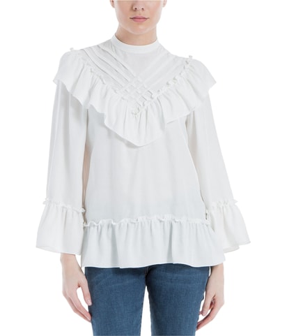 Lattice Ruffled Blouse
