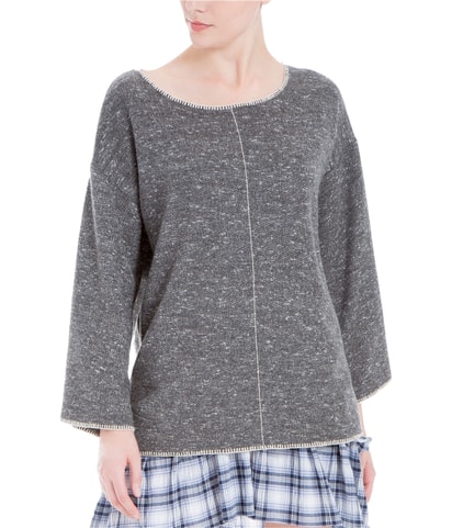 Contrast-Trim Pullover Sweater