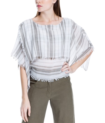 Frayed Knit Blouse
