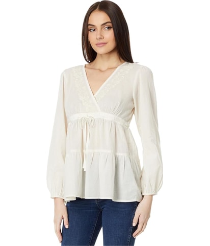 Embroidered Babydoll Baby Doll Blouse