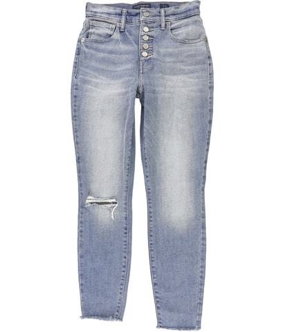 Button Fly Tapered Skinny Jeans