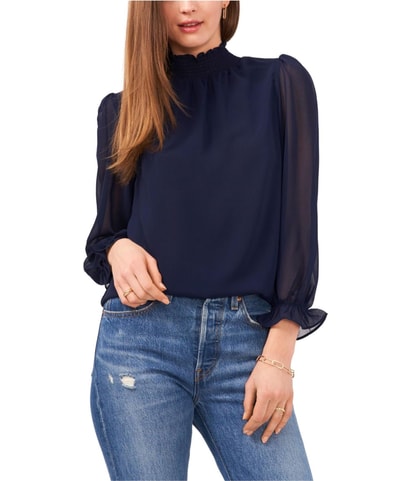 Smocked Knit Blouse