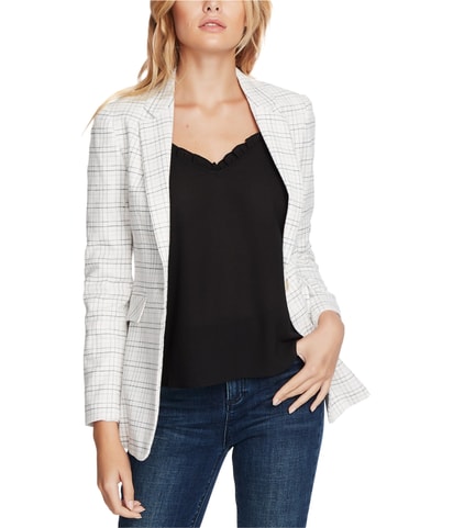 Plaid One Button Blazer Jacket