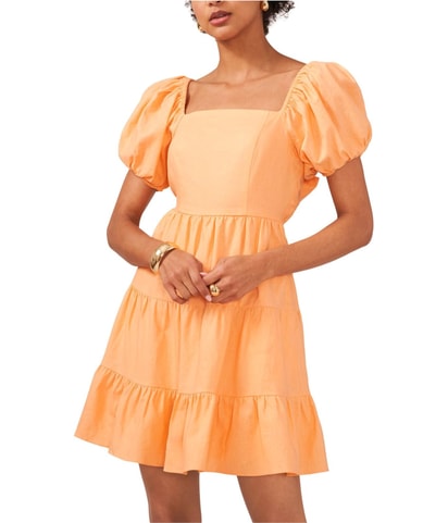 Solid Tiered Ruffled Fit & Flare Dress