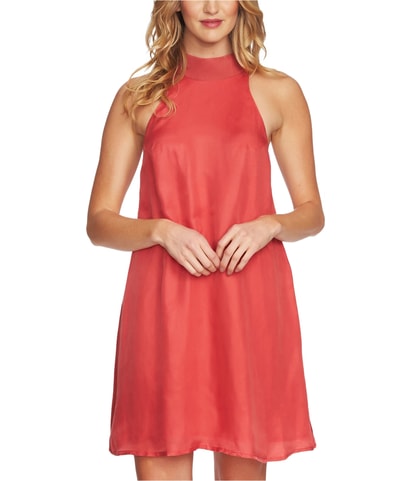 Coral Shift Drop Waist Dress