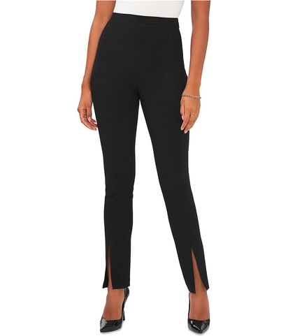 Front Slit Straight Leg Casual Pants