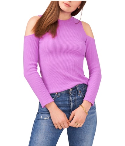 Vertical Ribbed Knit Blouse