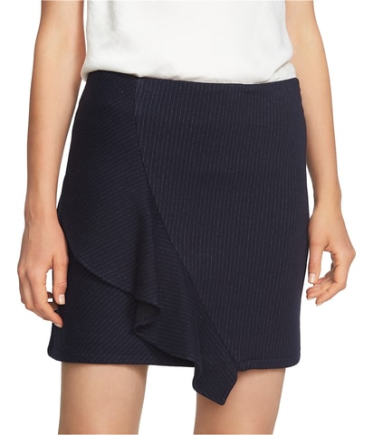 Pinstripe Ruffle Mini Skirt
