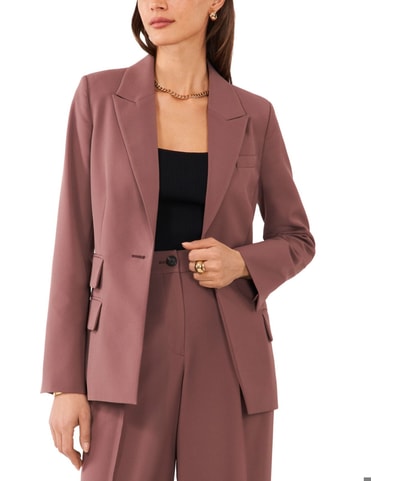 Crepe One Button Blazer Jacket