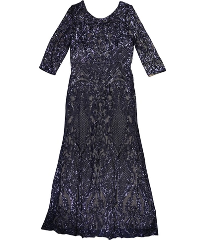 Sequin Brocade Mermaid Gown Dress