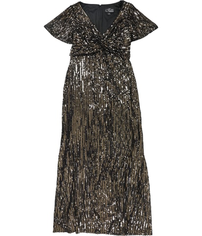 Front Knot Sequins Gown Dress