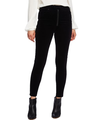 Exposed Zipper Straight Leg Casual Pants