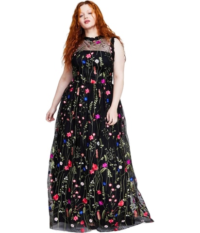 Alluring Mesh Overlay Ruffled Maxi Gown Dress