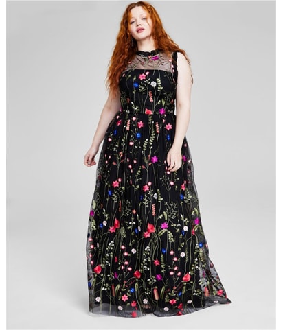 Alluring Mesh Overlay Ruffled Maxi Gown Dress