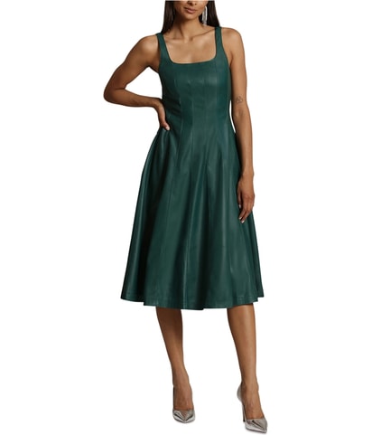 Faux Leather A-line Dress
