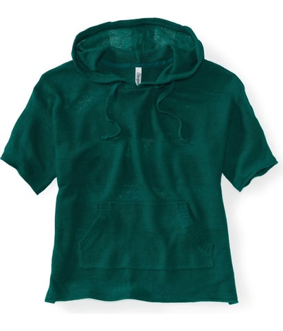 Aeropostale Stripe Kint Popover Hooded Sweater
