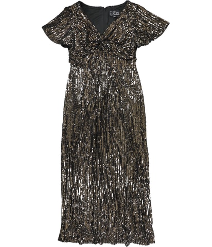 Front Knot Sequins Gown Dress