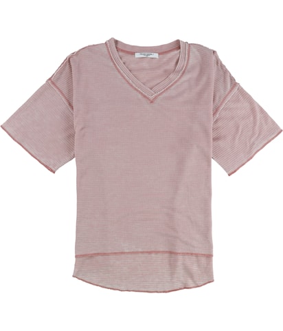Ripped Collar V-Neck Basic T-Shirt