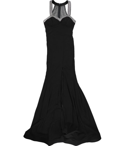 Beaded Slit Gown Dress