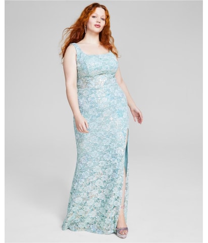 Sequin Lace Gown Dress