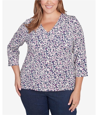 Printed Essentials Knit Blouse
