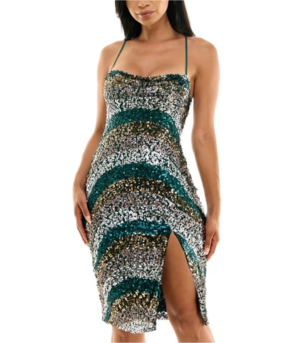 Patterned Sequins Midi Dress